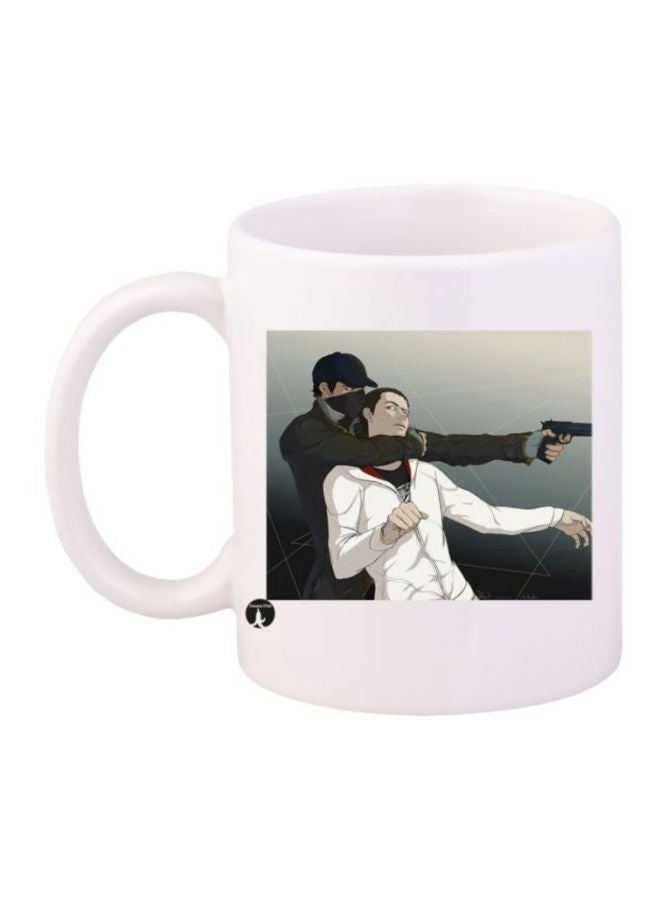 BP Printed Watch Dogs Coffee Mug White/Black/Grey