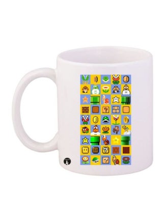Super Mario Video Game Printed Coffee Mug White/Yellow/Green - v1603902961/N31478818A_1