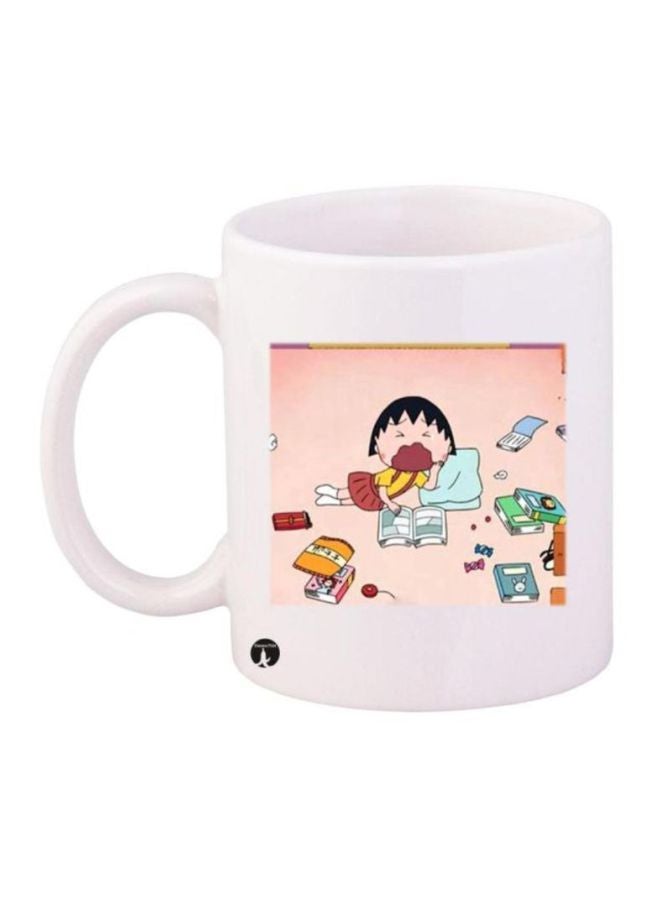 BP Chibi Maruko Chan Printed Coffee Mug White/Pink/Orange