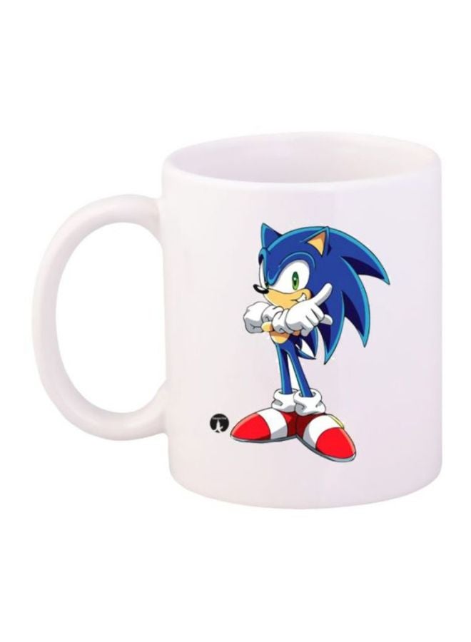BP Game Sonic Character Printed Coffee Mug White/Blue/Red
