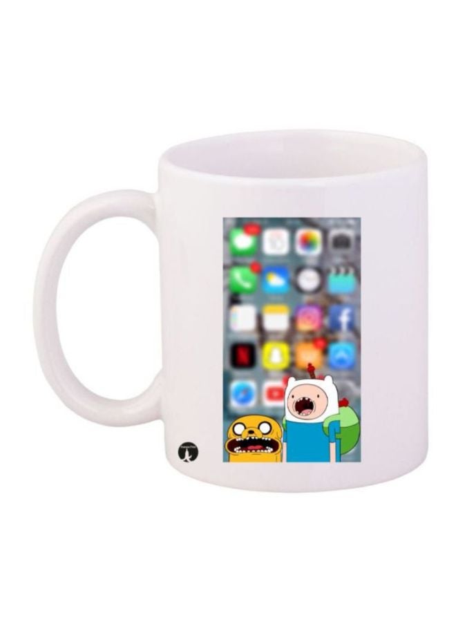 BP Adventure Time Printed Coffee Mug White/Grey/Blue