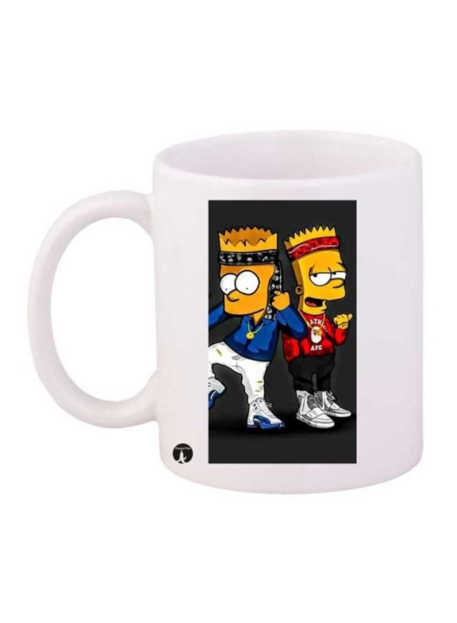BP Simpson Printed Coffee Mug White/Black/Yellow