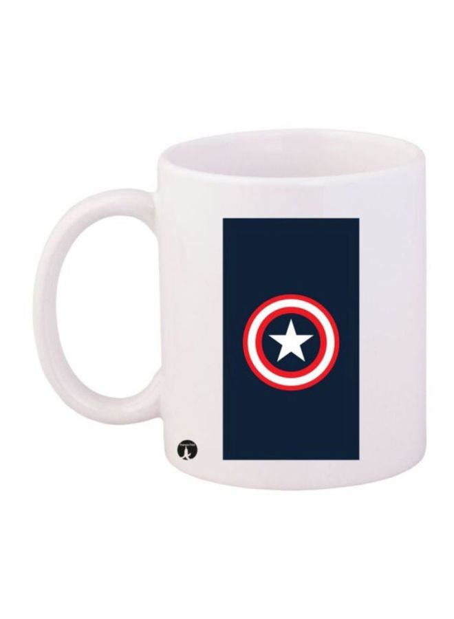BP Captain America Printed Coffee Mug White/Blue/Red