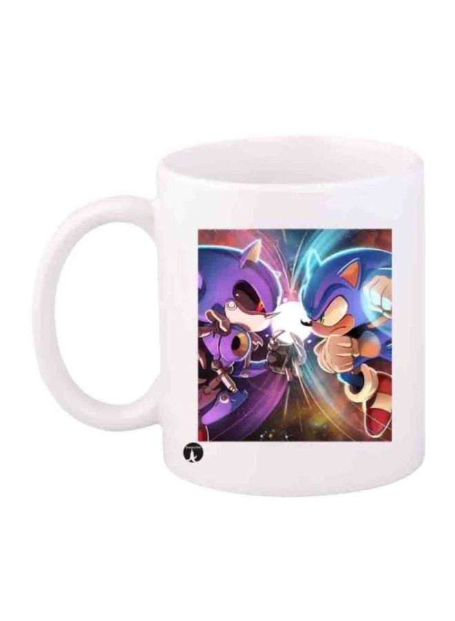 Game Sonic Character Printed Coffee Mug White/Blue/Purple
