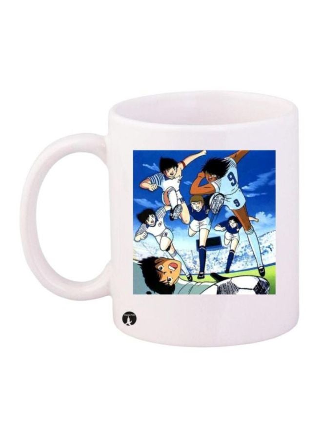 بي بي مج قهوة مزين بطبعة شخصية كابتن ماجد أزرق/أبيض/أخضر