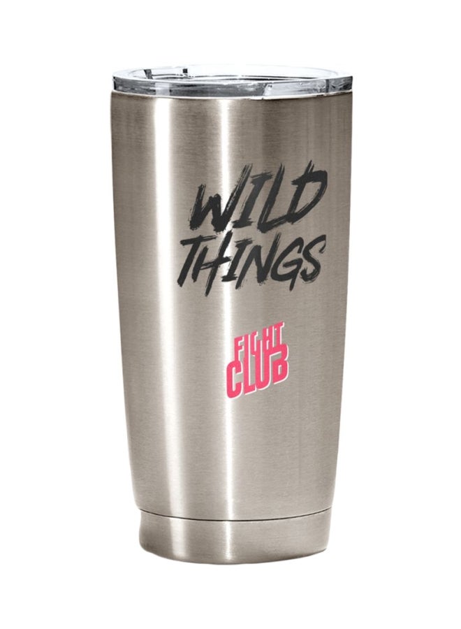 LOUD UNIVERSE Wild Things Stainless Steel Travel Tumbler With Lid Grey/Black/Pink 