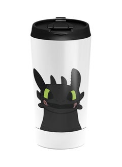LOUD UNIVERSE Toothless Cute Stainless Steel Travel Tumbler With Lid White/Black 