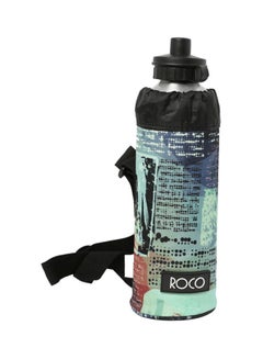 Watter Bottle With Sleeve Green/Black/Silver