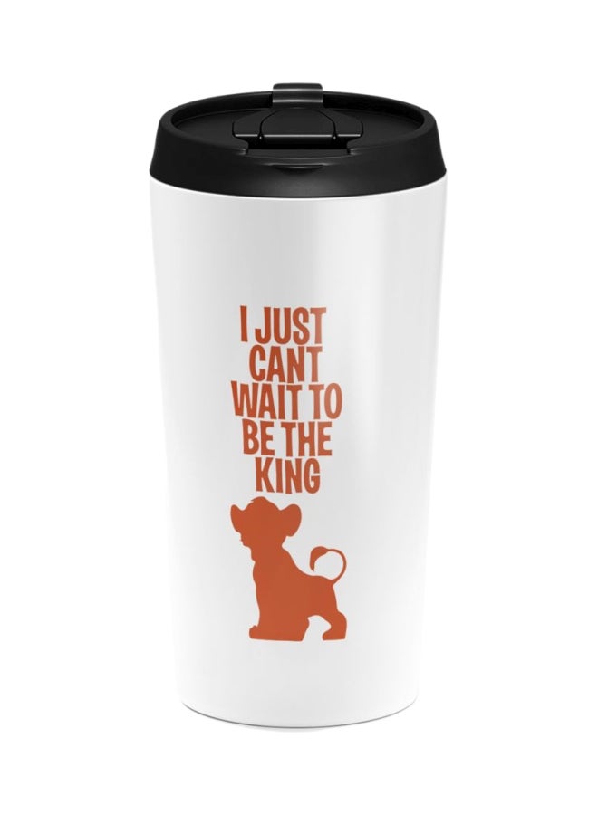 LOUD UNIVERSE I Just Can't Wait To Be King Simba Printed Tumbler With Lid White/Brown/Black  - Image 1