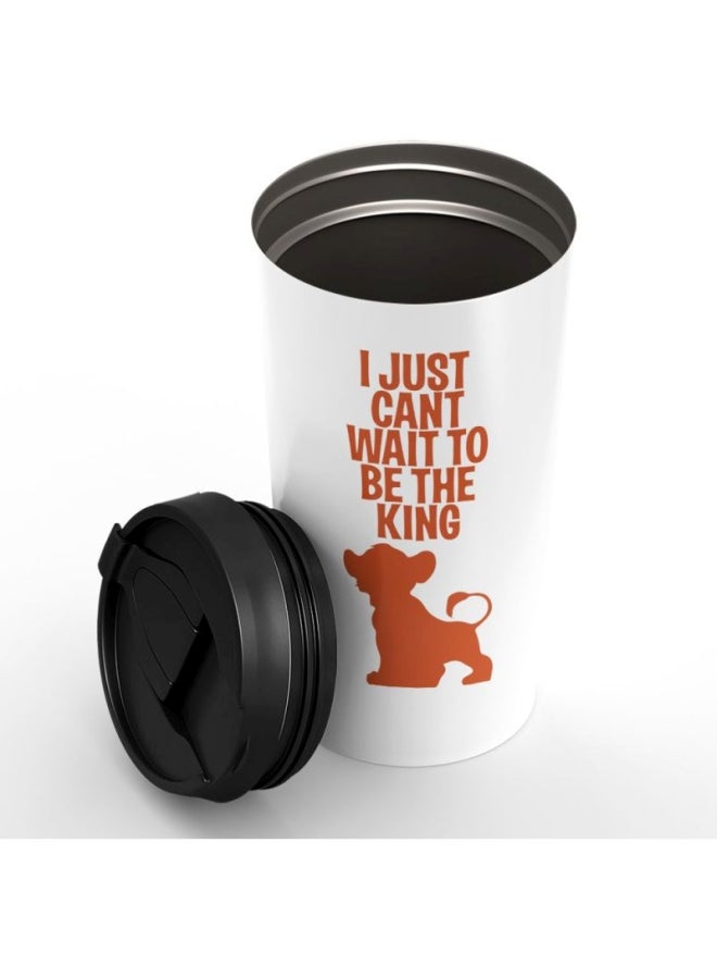 LOUD UNIVERSE I Just Can't Wait To Be King Simba Printed Tumbler With Lid White/Brown/Black  - Image 2