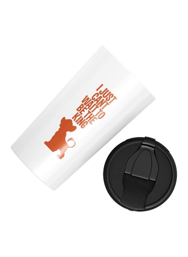 LOUD UNIVERSE I Just Can't Wait To Be King Simba Printed Tumbler With Lid White/Brown/Black  - Image 3