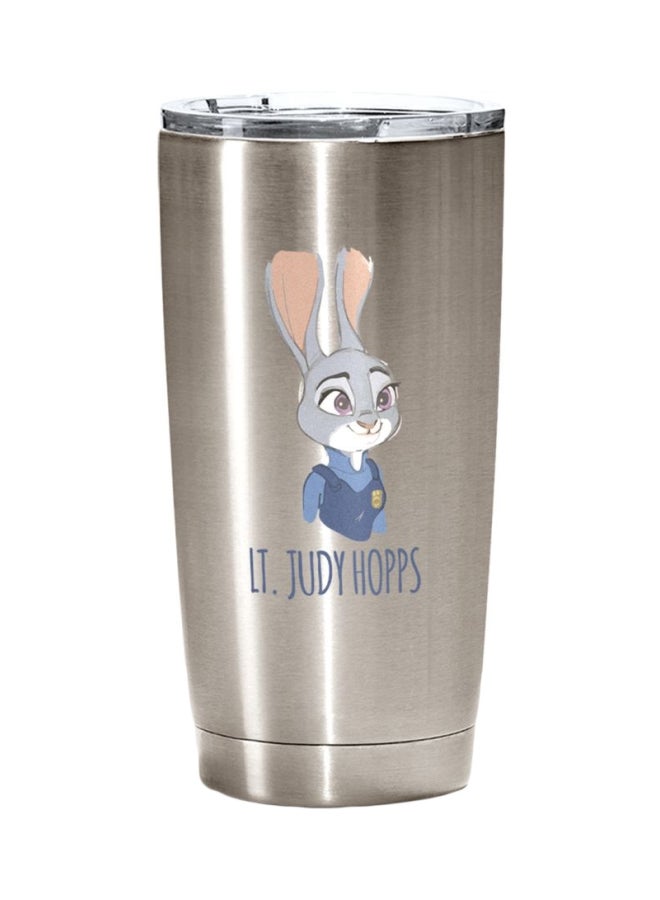 LOUD UNIVERSE Judy Hopps Zootopia Printed Tumbler With Lid Silver/Grey/Blue 