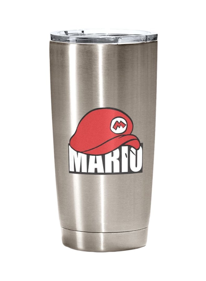 LOUD UNIVERSE Mario Cap Printed Tumbler With Lid Silver/Red/White 