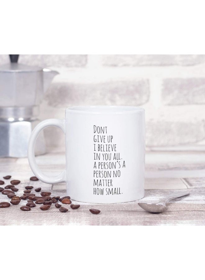 LOUD UNIVERSE Give Up Quote Printed Ceramic Coffee Mug White/Black  - Image 3