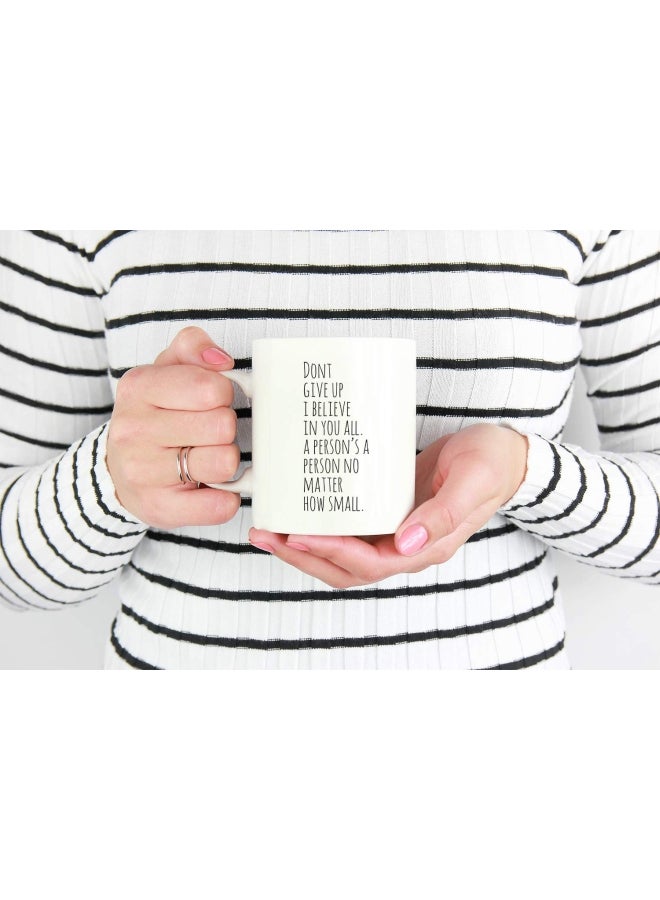 LOUD UNIVERSE Give Up Quote Printed Ceramic Coffee Mug White/Black  - Image 2