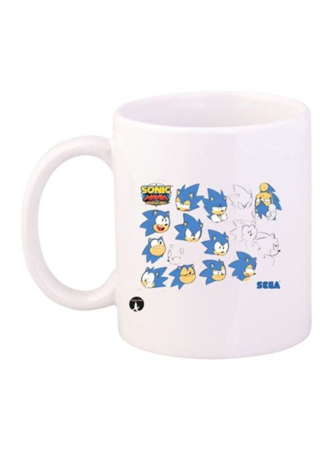 BP Sonic Video Game Printed Mug White/Blue/Yellow