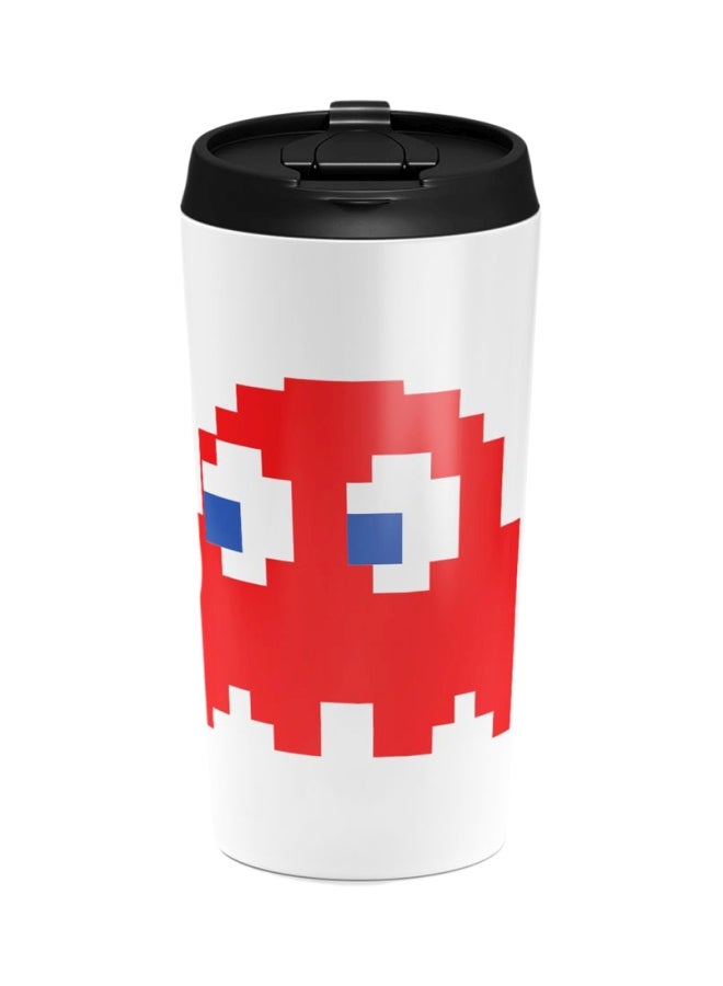 LOUD UNIVERSE Ghost Pacman Printed Tumbler With Lid White/Red/Black  - Image 1