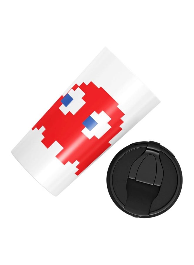 LOUD UNIVERSE Ghost Pacman Printed Tumbler With Lid White/Red/Black  - Image 3