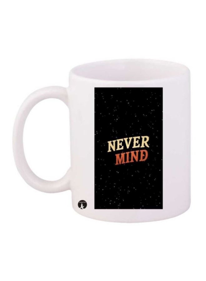 Never Mind Printed Mug Black/Yellow/Orange