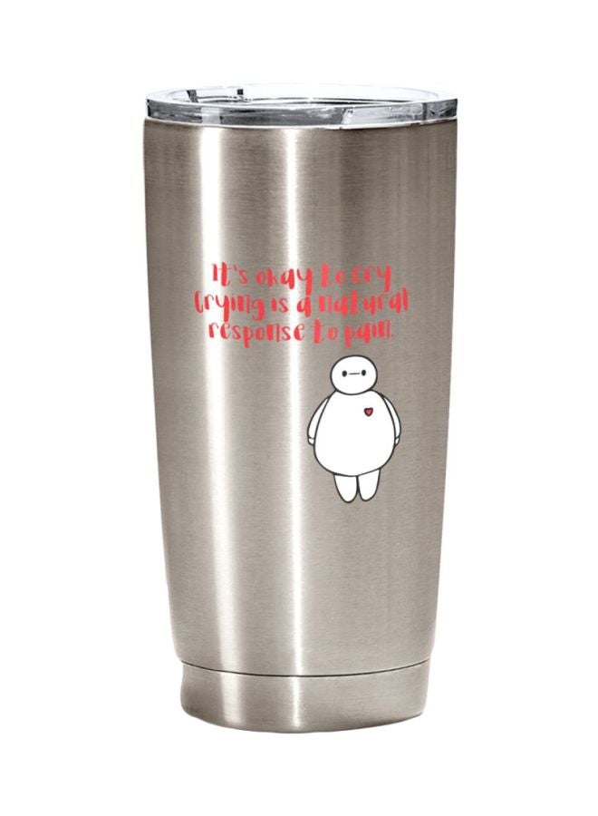LOUD UNIVERSE Big Brother Quote Printed Stainless Steel Tumbler With Lid Silver/Red/White 