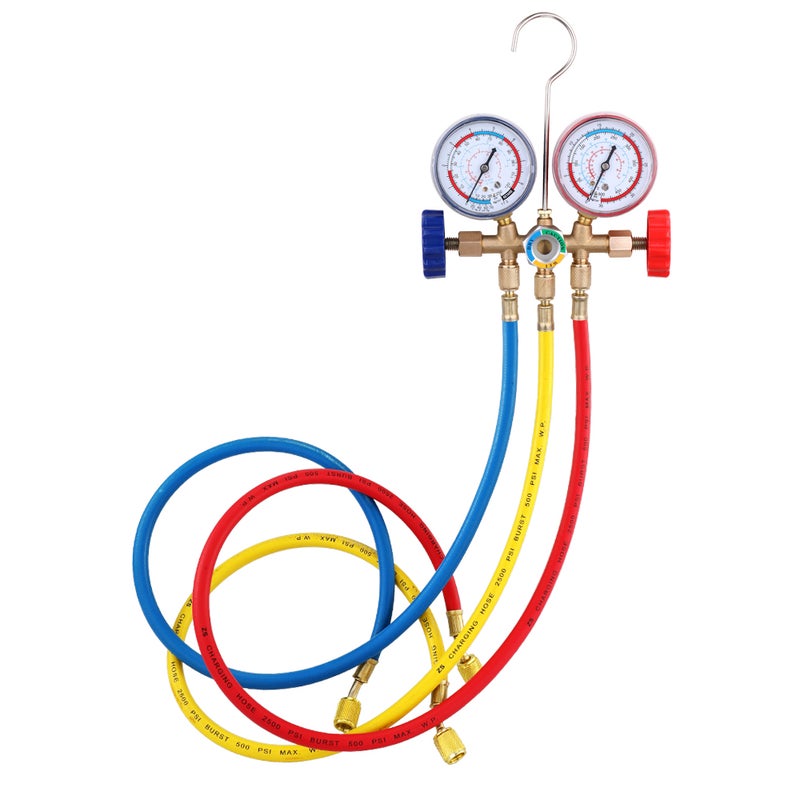 Refrigerant Air Conditioner Gauge With Hose And Hook Tool multicolor 23.00X9.50X17.50cm  - Image 1