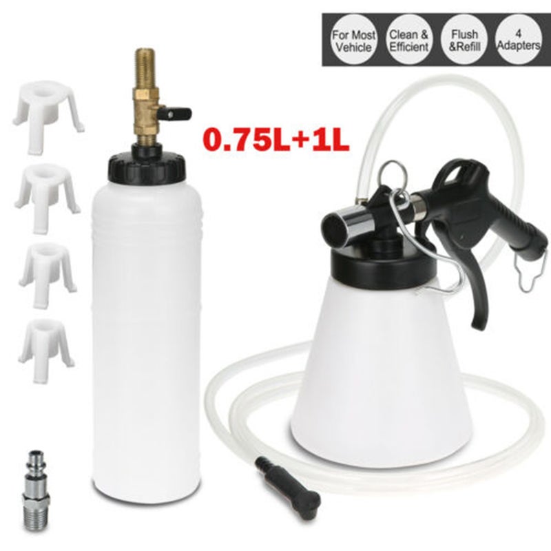 1.75L Pneumatic Brake Fluid Bleeder Kit Automobile Air Extractor Pump Oil Bleeding Tool White 27.00X13.00X21.00cm - Image 1