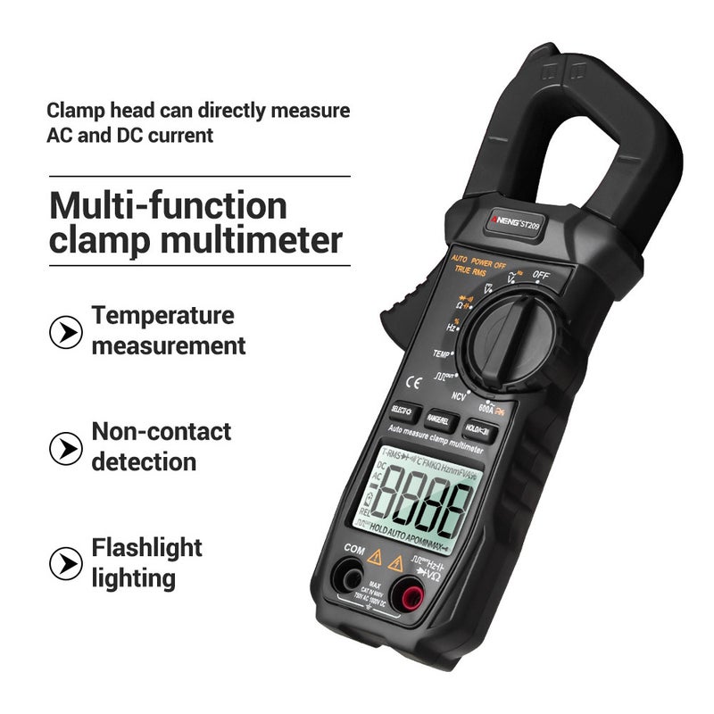 ANENG ST209 Digital Multimeter Clamp With LCD Display Black 19.50X4.00X11.00cm - Image 4