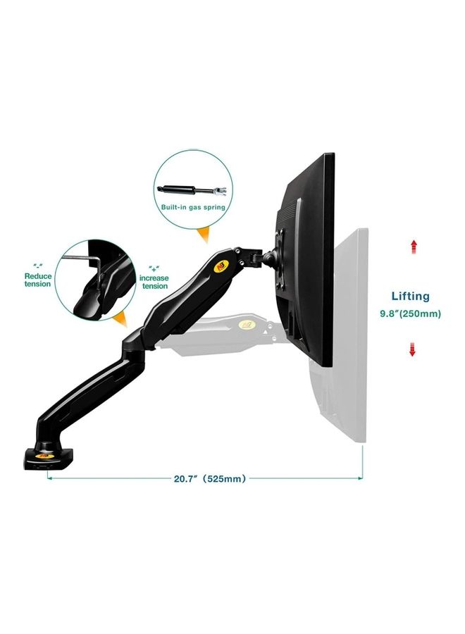 NB NORTH BAYOU - Full Motion Swivel Monitor Arm With Gas Spring black - Image 1