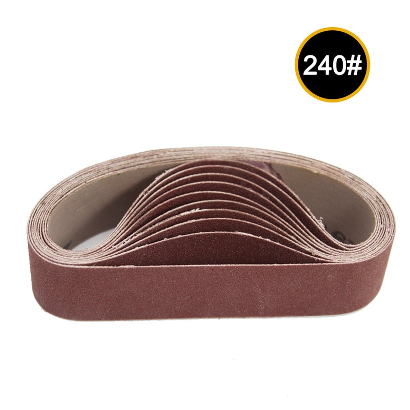 10-Piece Abrasive Sanding Belt Brown 10.00X5.00X5.00cm  - Image 1
