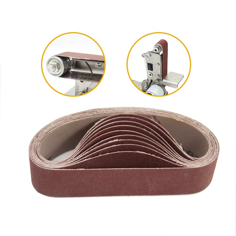 10-Piece Abrasive Sanding Belt Brown 10.00X5.00X5.00cm  - Image 3