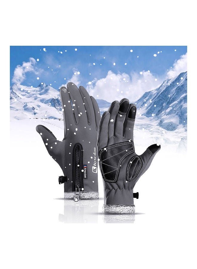 Generic Winter Warm Gloves Fleece Windproof Waterproof Touchscreen Sports Cycling Skiing Bicycle Outdoor Work Gloves 0.087kg  - Image 1