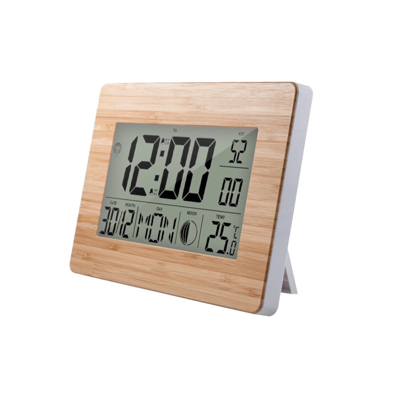 LCD Digital  Multifunction Temperature Table Clocks With Thermometer Khaki 24.20X3.90X17.30cm  - Image 5
