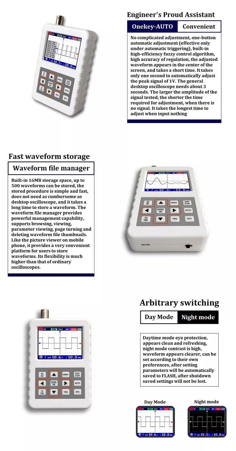 Digital  Handheld Oscilloscope White 20.00X3.80X11.00cm