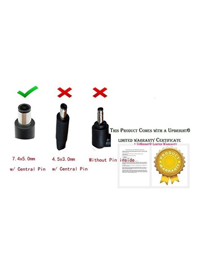 UPBRIGHT - 19.5V 3.34A 65W AC/DC Adapter Replacement for Dell AA65NM121 LPS AA65NM1121 Laptop Notebook PC 19.5 V 3.34 A 65 W Power Supply Cord Battery Charger (w/OD 7.4mm Big Tip. NOT 4.5mm Small end) Black - Image 1