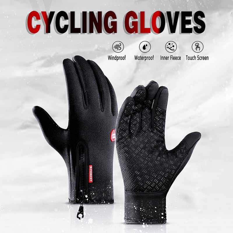 Generic Cycling Gloves Touchscreen Waterproof Fleece Thermal Sports Gloves for Hiking Skiing 0.094kg  - Image 5