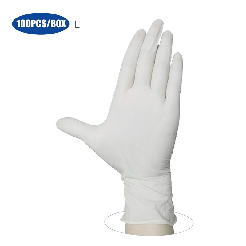 100-Piece Disposable PVC Powder Free Gloves For Home Restaurant Kitchen Catering Food Process Use White 22.00X6.80X12.00cm - Image 1