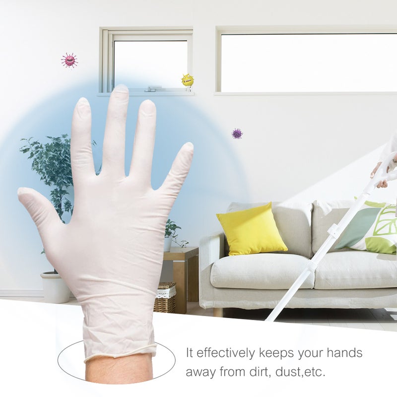 100-Piece Disposable PVC Powder Free Gloves For Home Restaurant Kitchen Catering Food Process Use White 22.00X6.80X12.00cm - Image 4