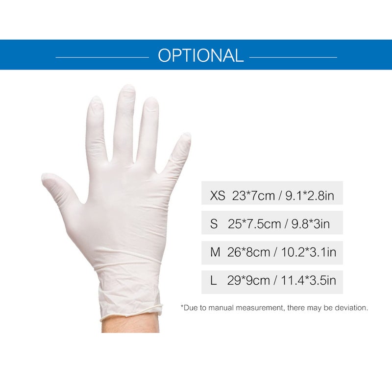 100-Piece Disposable PVC Powder Free Gloves For Home Restaurant Kitchen Catering Food Process Use White 22.00X6.80X12.00cm - Image 5