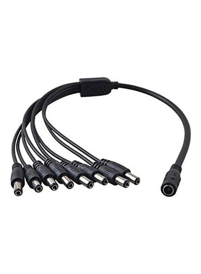 UPBRIGHT 8 Plug 5.5mm x 2.1mm Tip Splitter Cable 8 Way 1 Female to 8 Male Power Supply Wire Cord Y Adppter Replacement for CCTV Security Cameras Camera LED Strip Lights GW124CA GW12V5A GW12V7A GW128CA Black - Image 1