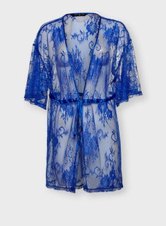 Nayomi Mesh Detail Robe Blue  - Image 1