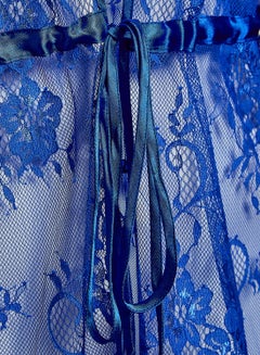 Nayomi Mesh Detail Robe Blue  - Image 3