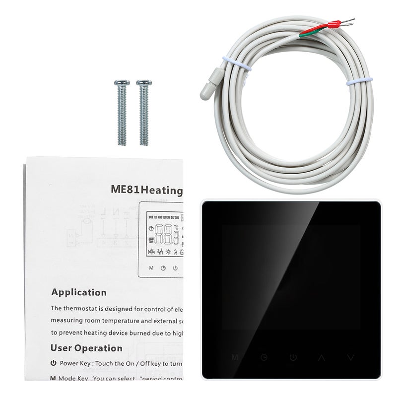 LCD Display Week Programmable Anti Freeze Function Water Heating Thermostat For Home School Office Hotel White 14.50X6.50X9.50cm - Image 2