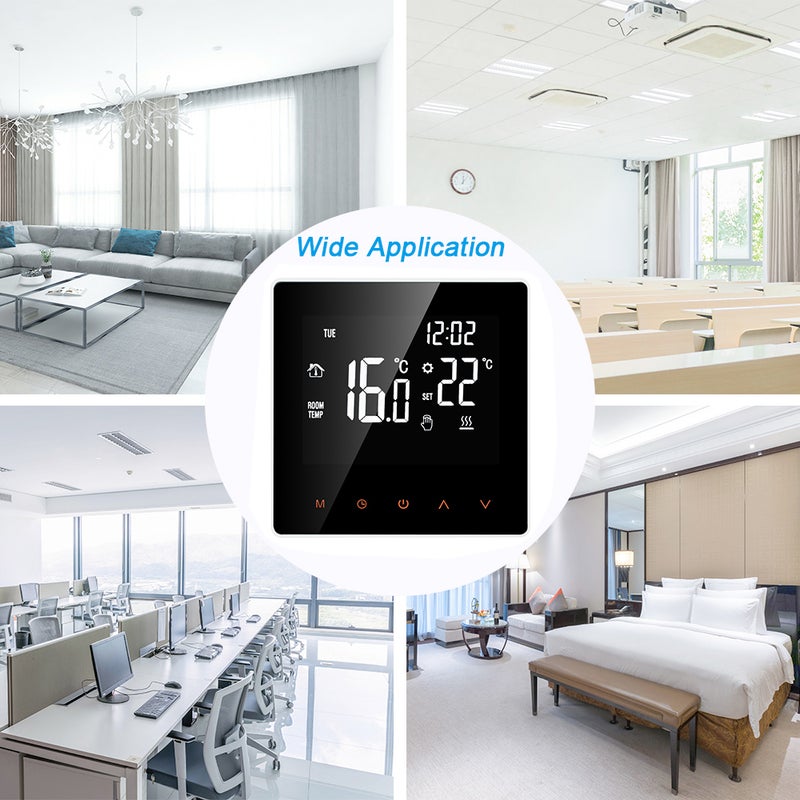 LCD Display Week Programmable Anti Freeze Function Water Heating Thermostat For Home School Office Hotel White 14.50X6.50X9.50cm - Image 5