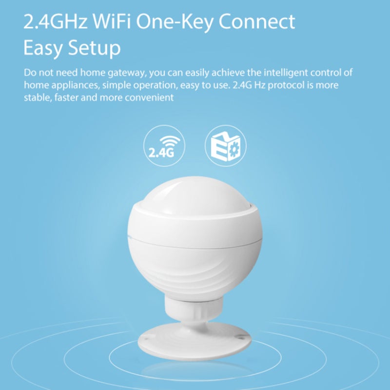 WIFI PIR Motion Wireless Passive Infrared Detector Security Burglar Alarm Sensor Tuya APP Control Smart Home White 8*6.5*6.5cm  - Image 5