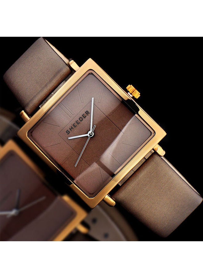 ساعة يد بعقارب كوارتز للنساء كلاسيكية بدون أرقام  للارتداء في العمل بوجه مربع وتصلح كهدية women - Image 5