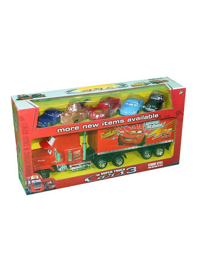 "مجموعة ألعاب شاحنة سوبر تراك من فيلم "Cars3" مكونة من 6 قطع" متعدد الألوان 40 x 8 x 22سم - Image 1