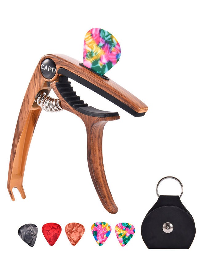 Generic Guitar Capo For Acoustic And Electric Guitars Bass Ukulele Mandolin Banjo With Picks And Picks Holder  - Image 1