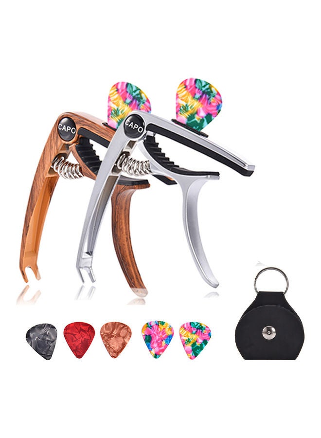 Generic Guitar Capo For Acoustic And Electric Guitars Bass Ukulele Mandolin Banjo With Picks And Picks Holder  - Image 2