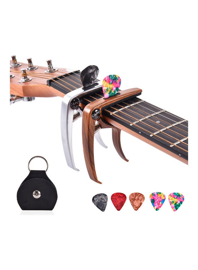 Generic Guitar Capo For Acoustic And Electric Guitars Bass Ukulele Mandolin Banjo With Picks And Picks Holder  - Image 3