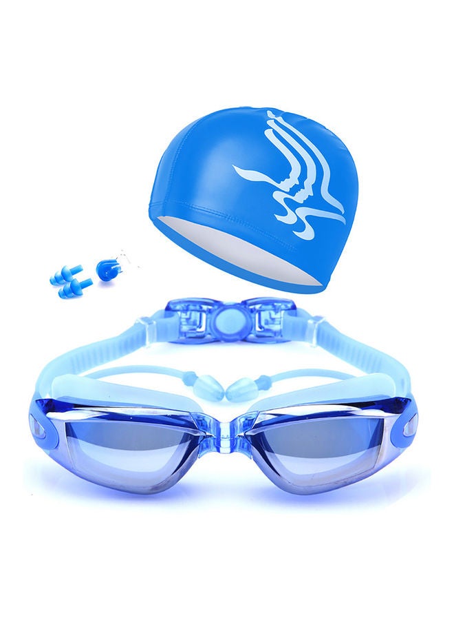 Swimming Accessories, HD Waterproof Anti Fog Swimming Goggles Swim Cap Set - UV Protection Anti Shatter Lenses 20*20*20cm - Image 1
